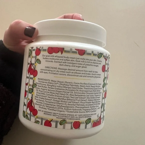 Beekman 1802 Cherry & Pistachio Goat Milk Cream 24oz - Picture 3 of 3